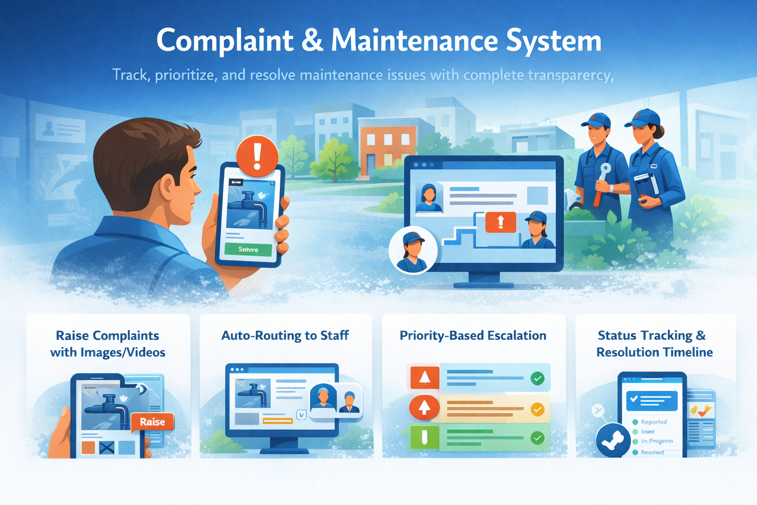 Complaint & Maintenance System - Track, prioritize, and resolve maintenance issues with complete transparency